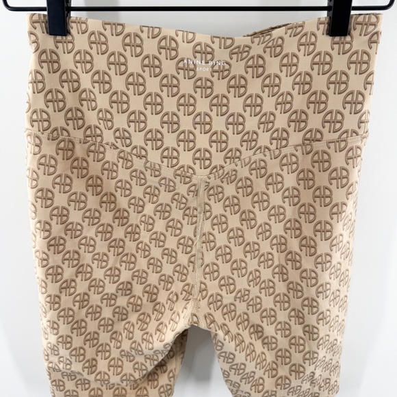 Anine Bing Tan Logo Bike Shorts M - Picture 4 of 5